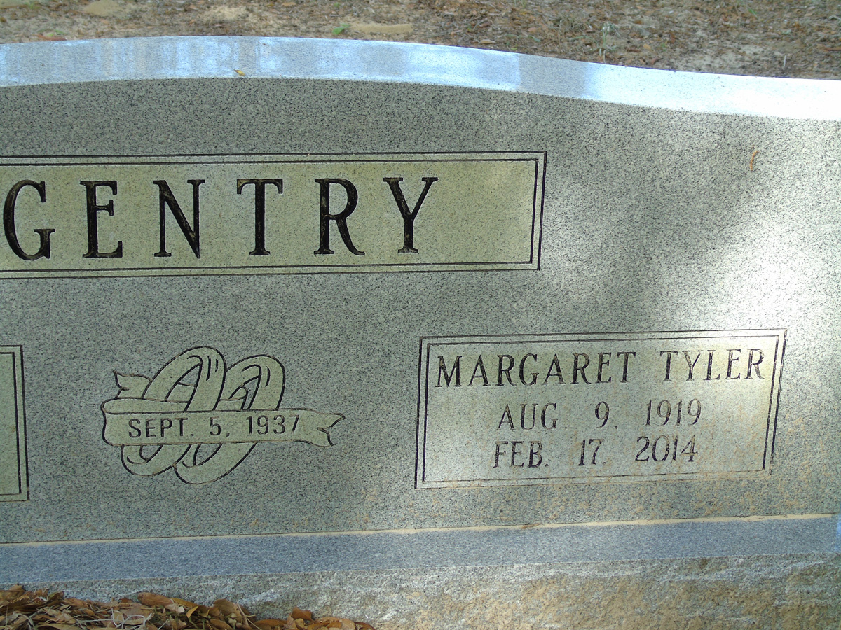 Headstone for Gentry, Margaret Tyler